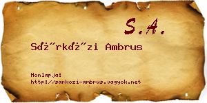 Sárközi Ambrus névjegykártya